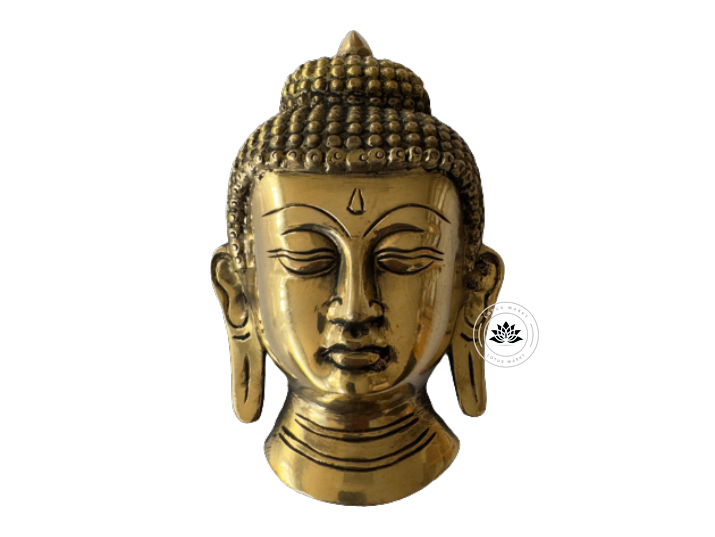 Buddha-450-g-Brass-Idol-Wall-Mountable-H-13-cm